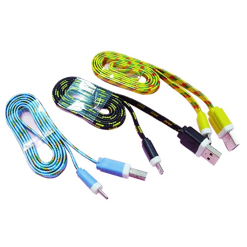 3-19 Multicolor USB AM TO MICRO Flat Cable